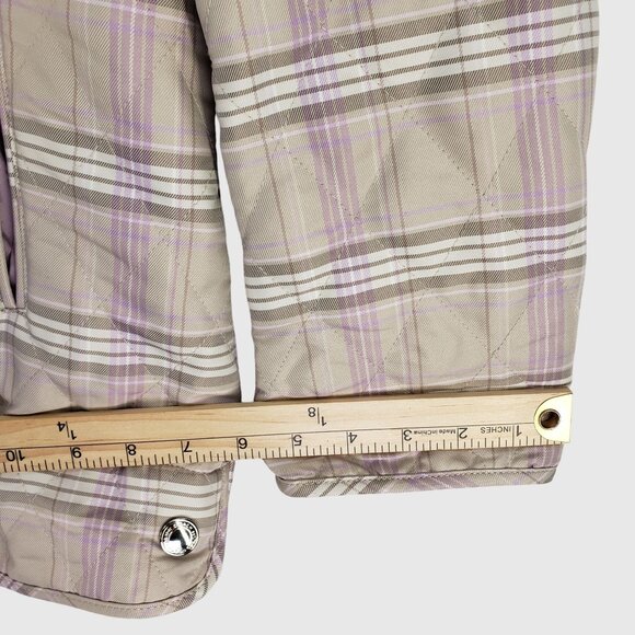 Coach Est. 1941 Purple Quilted Snap-Front Jacket With Collar & Pockets Womens M - Picture 8 of 10